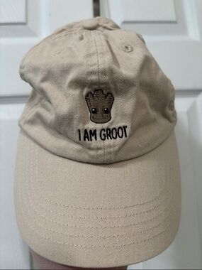 Disney Beige Cotton Baseball Cap with Embroidered Detail